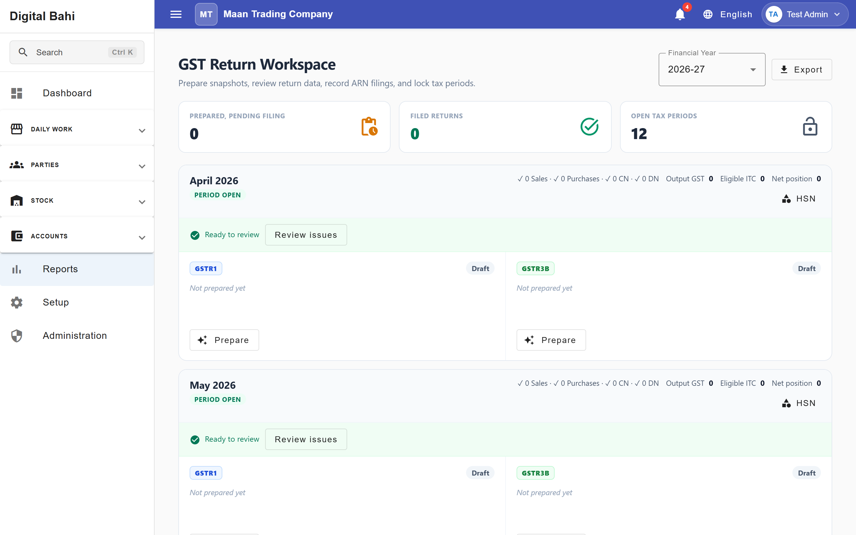 GST Return Workspace