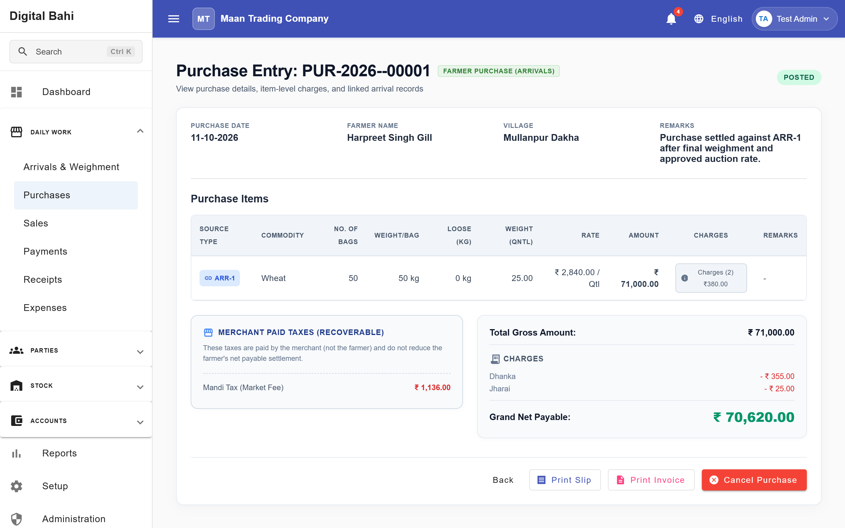 Purchase Details &amp; Summary